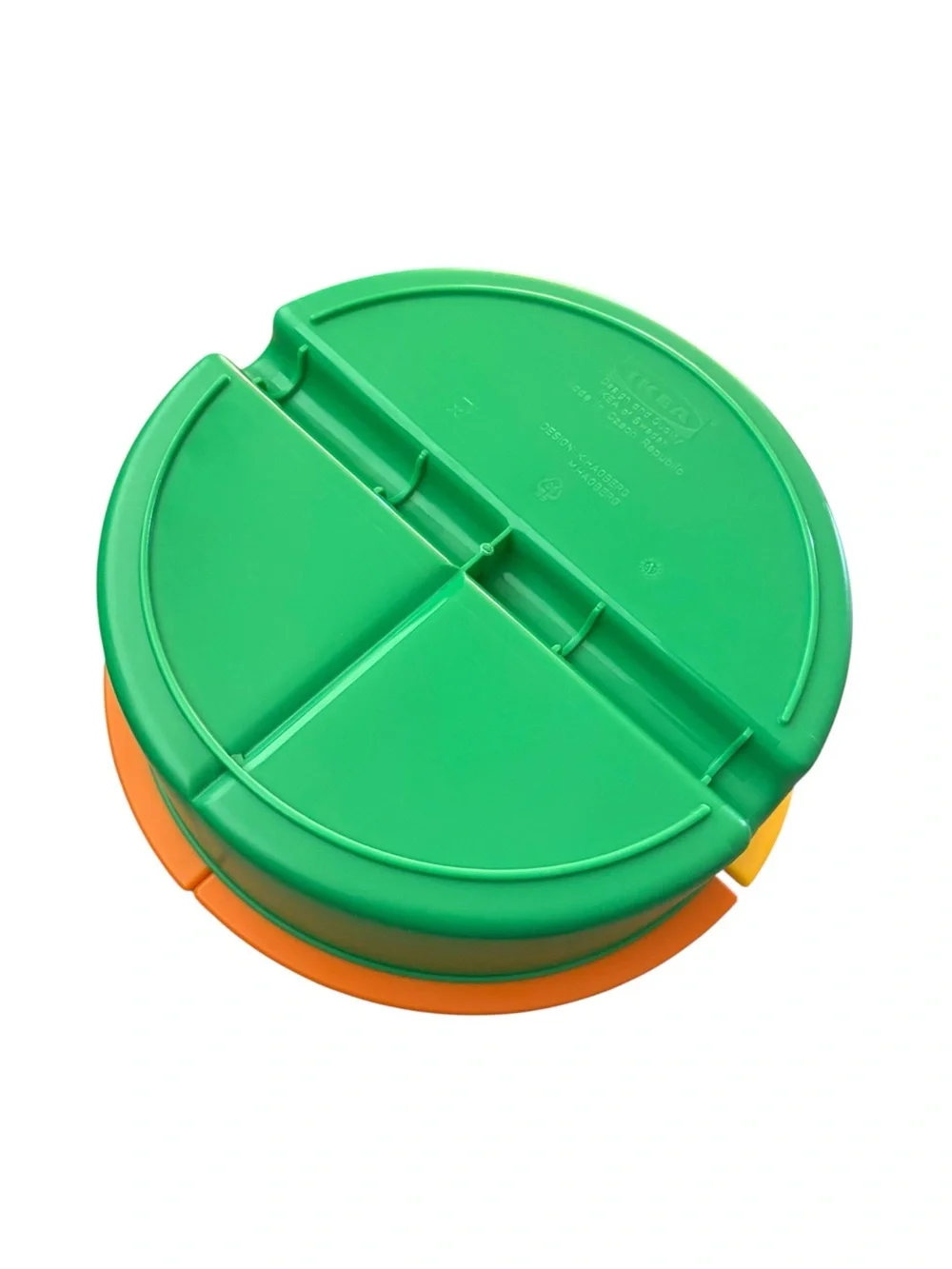 Vintage 90s IKEA Glis Memphis Scandinavian Hagberg Green Orange Storage Box